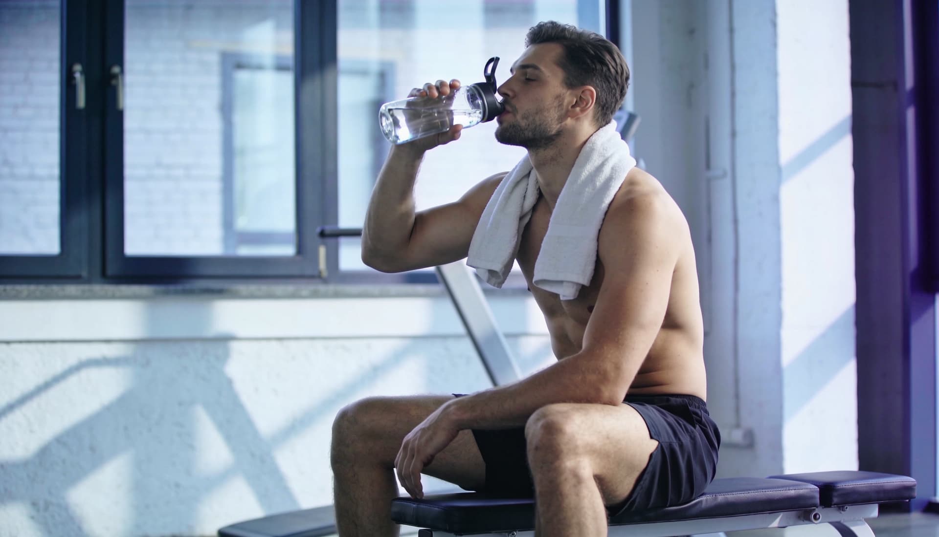 Athlete recovering after training