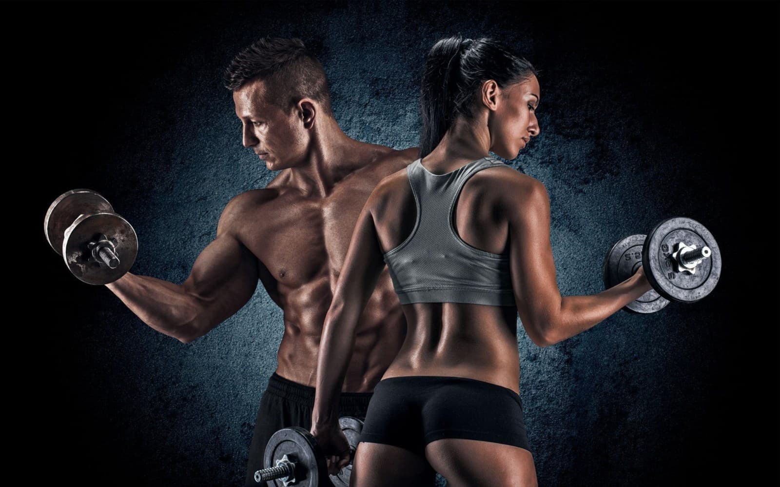 Two athletes lifting dumbbells, lead image from the Chicago Tribune article on peptides
